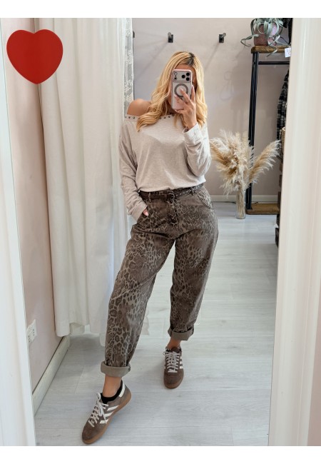 Pantaloni animalier leopardati morbidi
