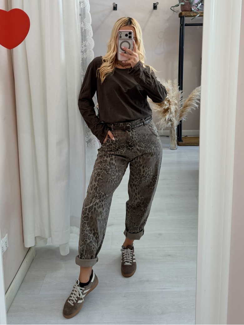 Pantaloni animalier leopardati morbidi