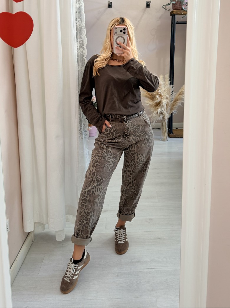 Pantaloni animalier leopardati morbidi