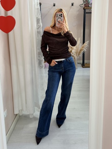 Blu jeans wide leg palazzo