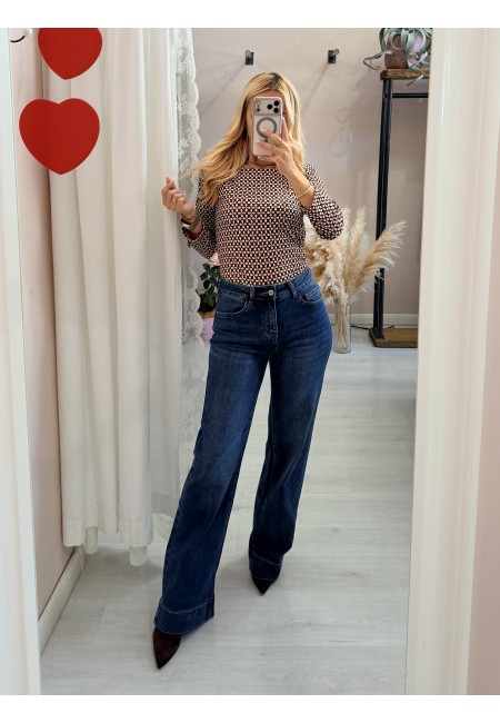 Blu jeans wide leg larghi
