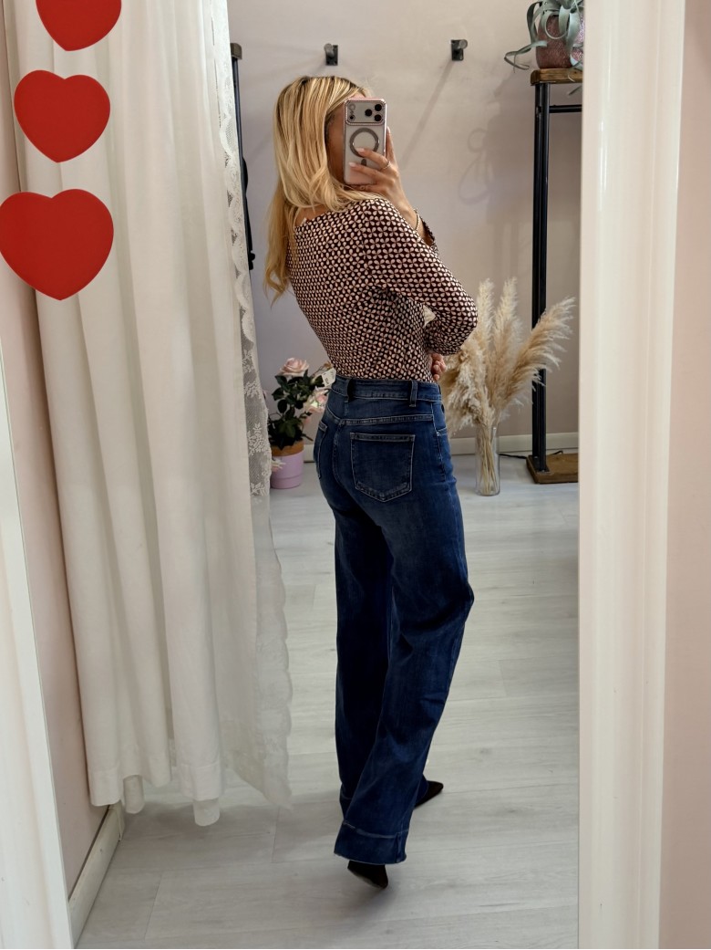 Blu jeans wide leg larghi