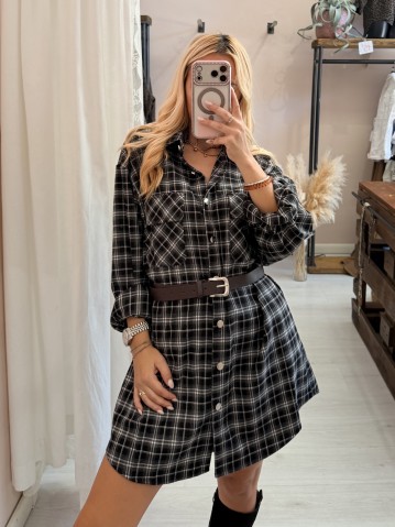 Set Vestito + gonna a quadri nero 2