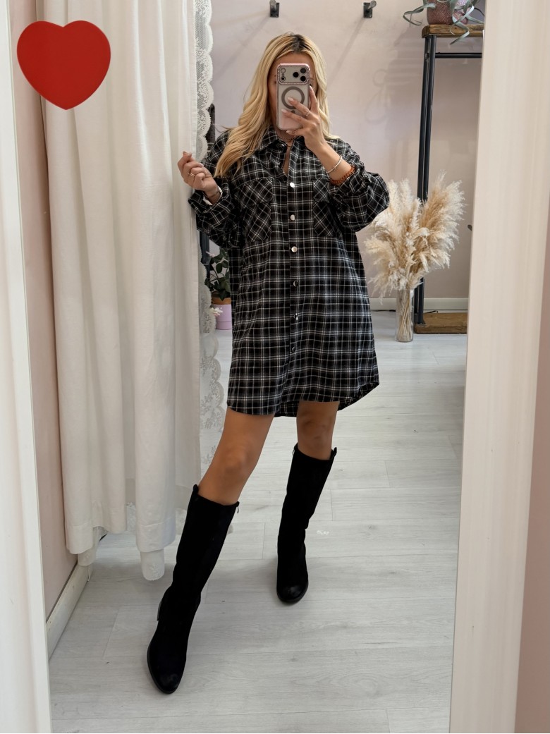 Set Vestito + gonna a quadri nero