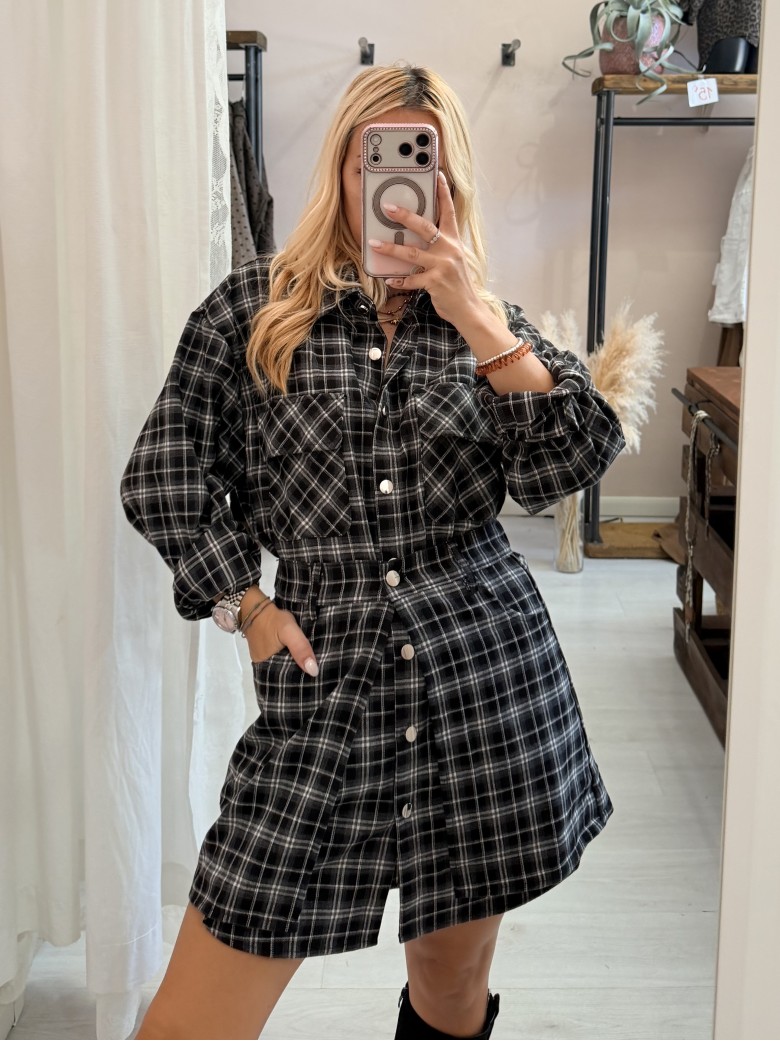 Set Vestito + gonna a quadri nero
