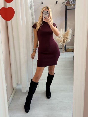 Vestito ILARIA mezze maniche bordeaux 2