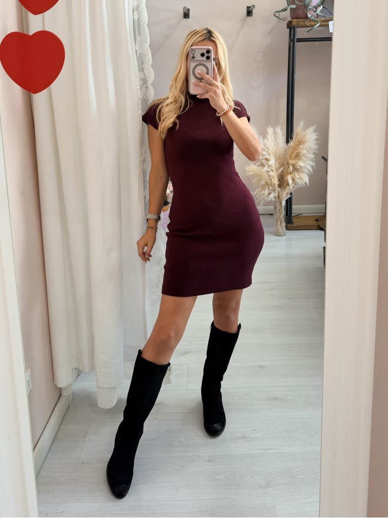 Vestito ILARIA mezze maniche bordeaux