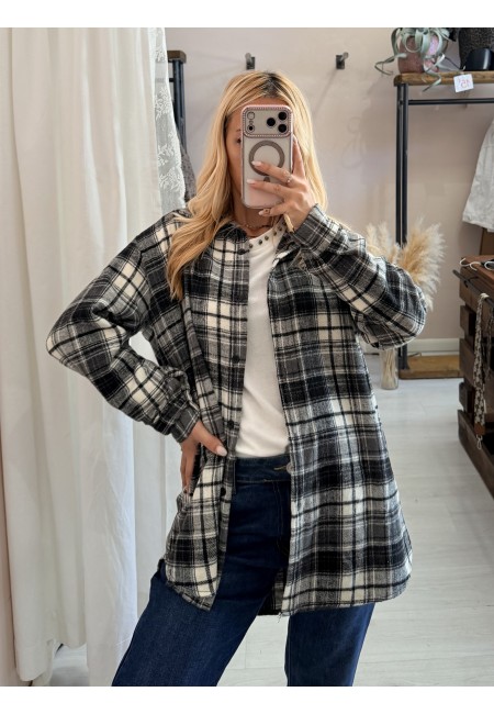 Camicia a quadri bianca e nera