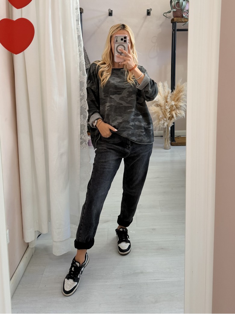 Jeans grigi morbidi momfit
