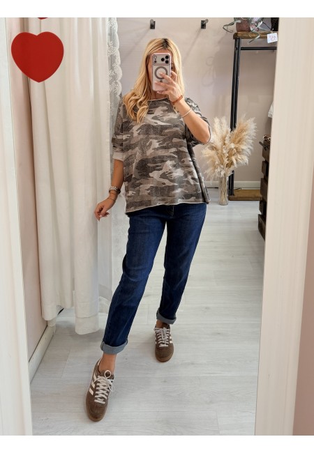 Maglia felpina morbida mimetica beige
