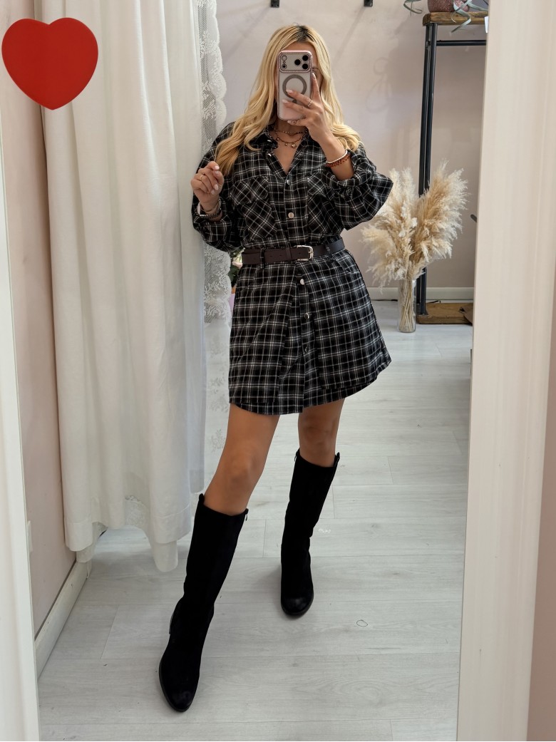Set Vestito + gonna a quadri nero