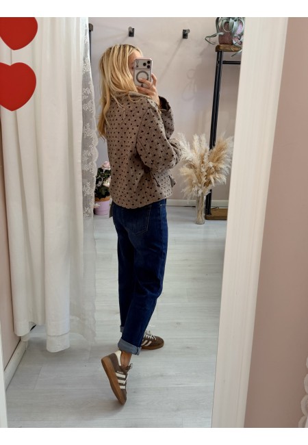 Giacca cappottino cuoricini beige