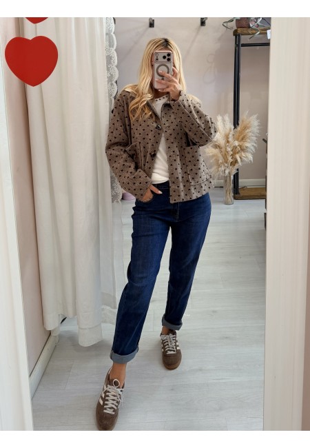 Giacca cappottino cuoricini beige
