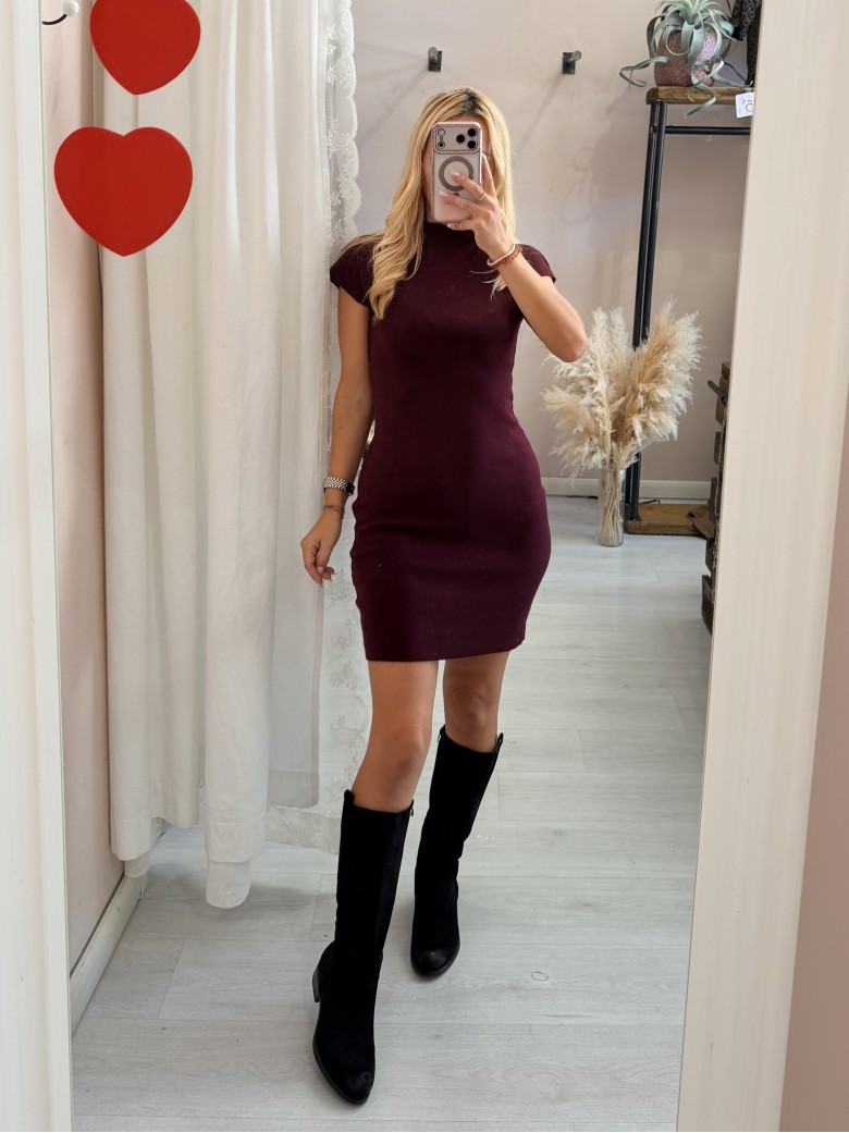 Vestito ILARIA mezze maniche bordeaux