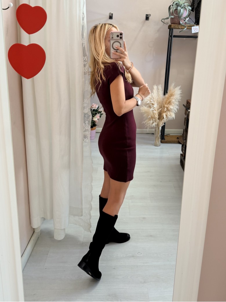 Vestito ILARIA mezze maniche bordeaux