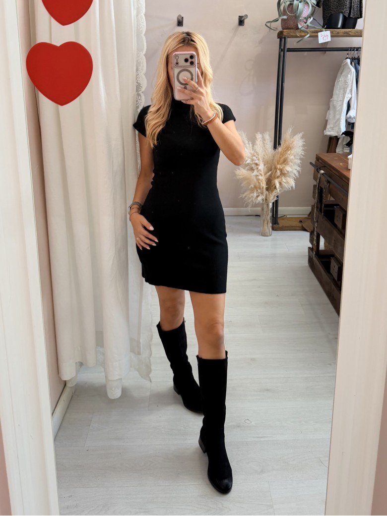 Vestito ILARIA mezze maniche nero