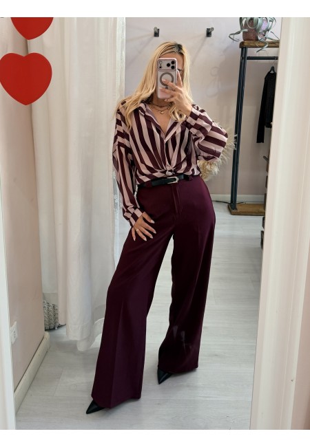 Pantaloni MONIC larghi bordeaux