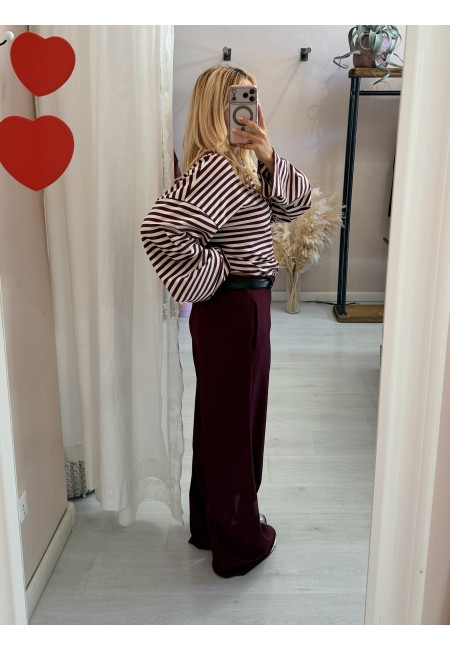 Pantaloni MONIC larghi bordeaux