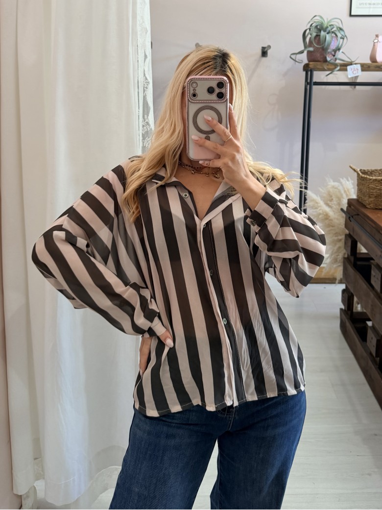 Camicia a righe verde