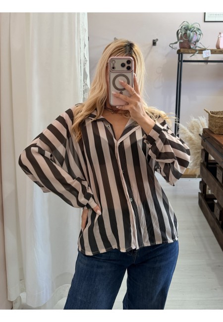 Camicia a righe verde