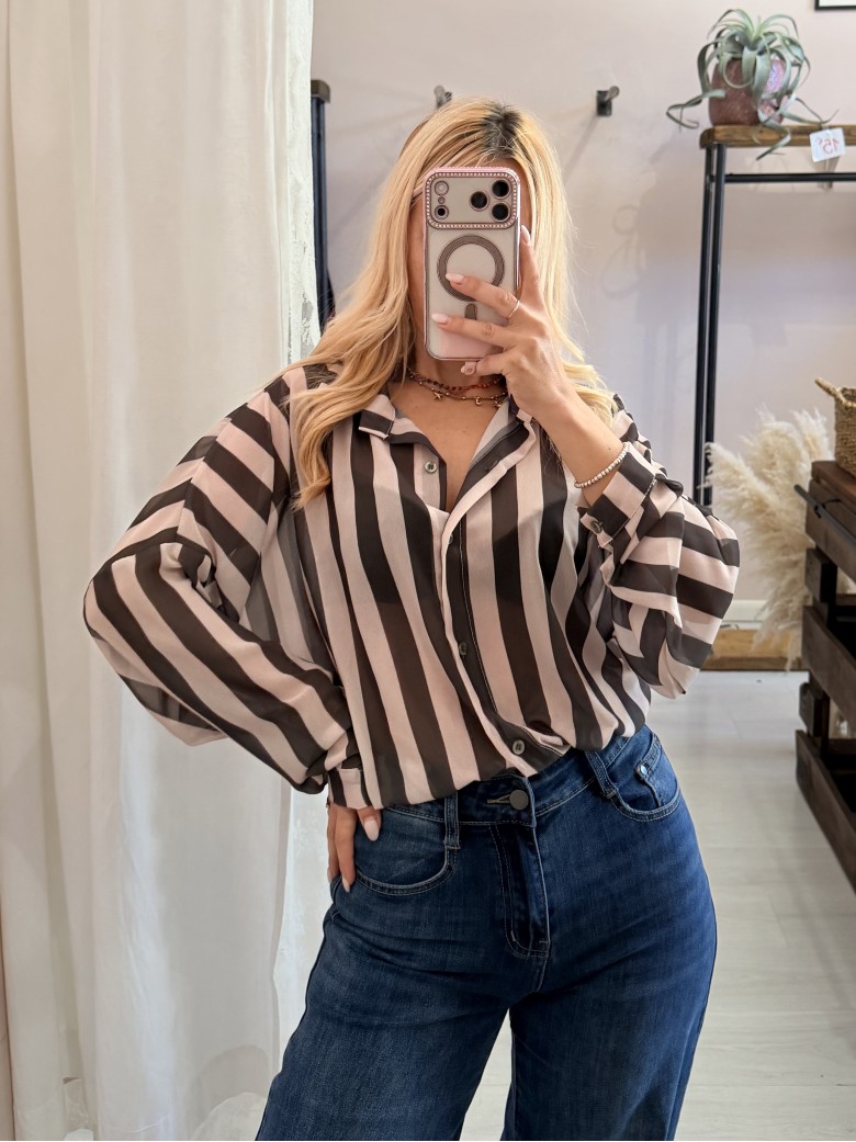 Camicia a righe verde