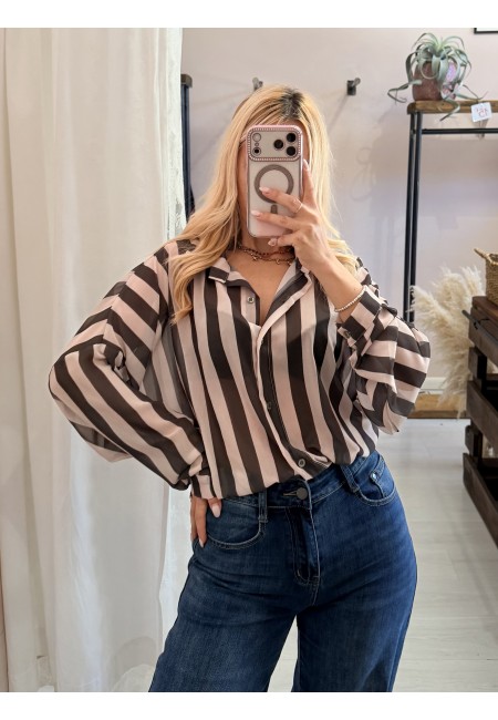 Camicia a righe verde