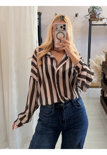 Camicia a righe verde