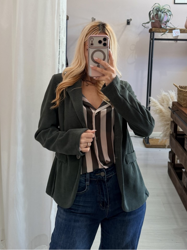 Camicia a righe verde