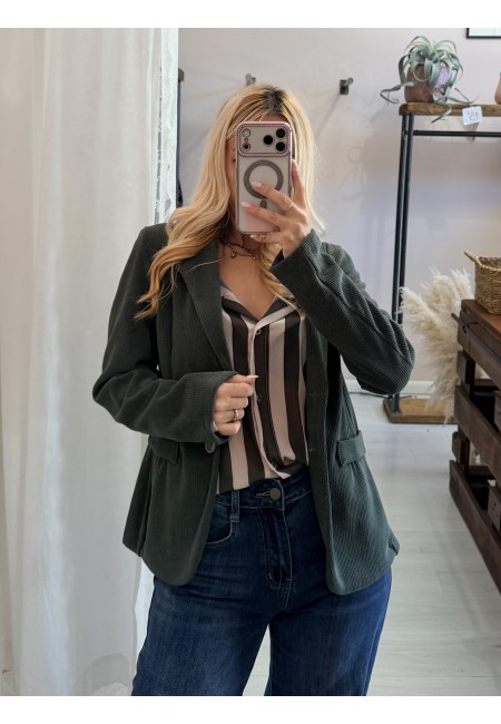 Camicia a righe verde
