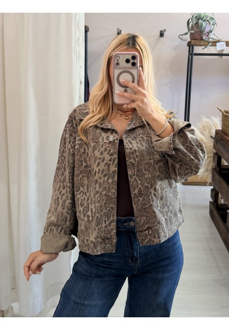 Giubbotto leopardato animalier