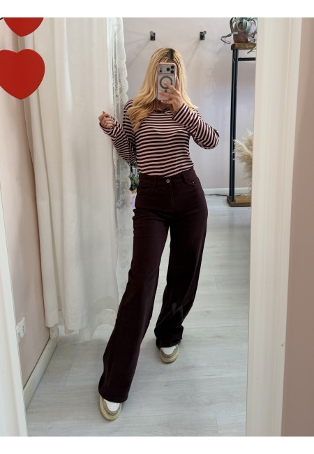 Maglia a righe PARIS prugna