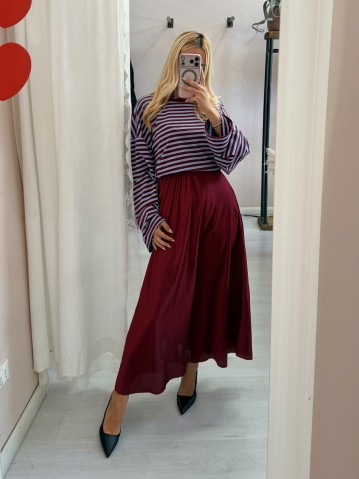 Maxi maglia a righe celeste e bordeaux 2