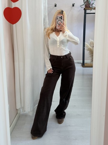Jeans larghi marroni 2