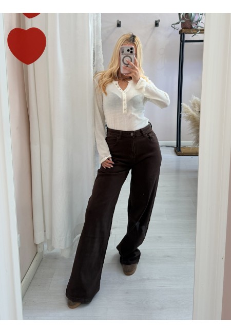 Jeans larghi marroni