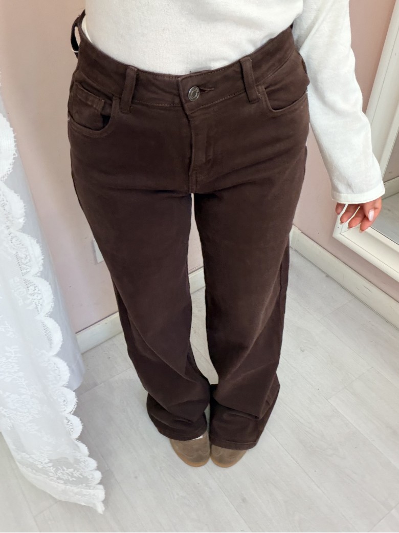 Jeans larghi marroni