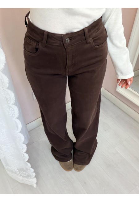 Jeans larghi marroni