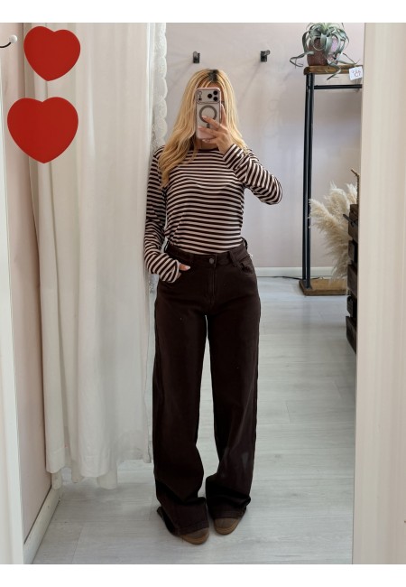 Jeans larghi marroni