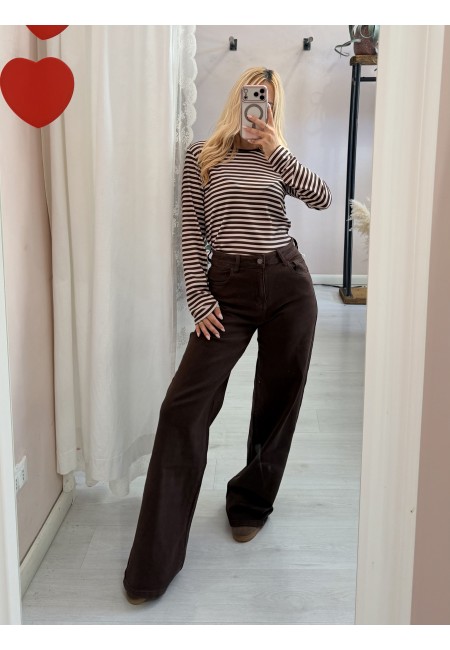 Jeans larghi marroni