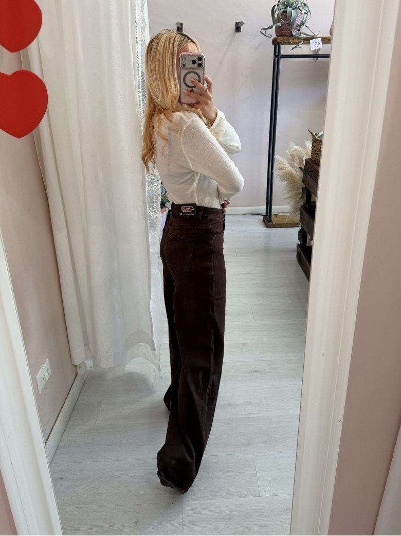 Jeans larghi marroni