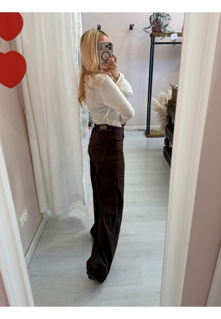 Jeans larghi marroni