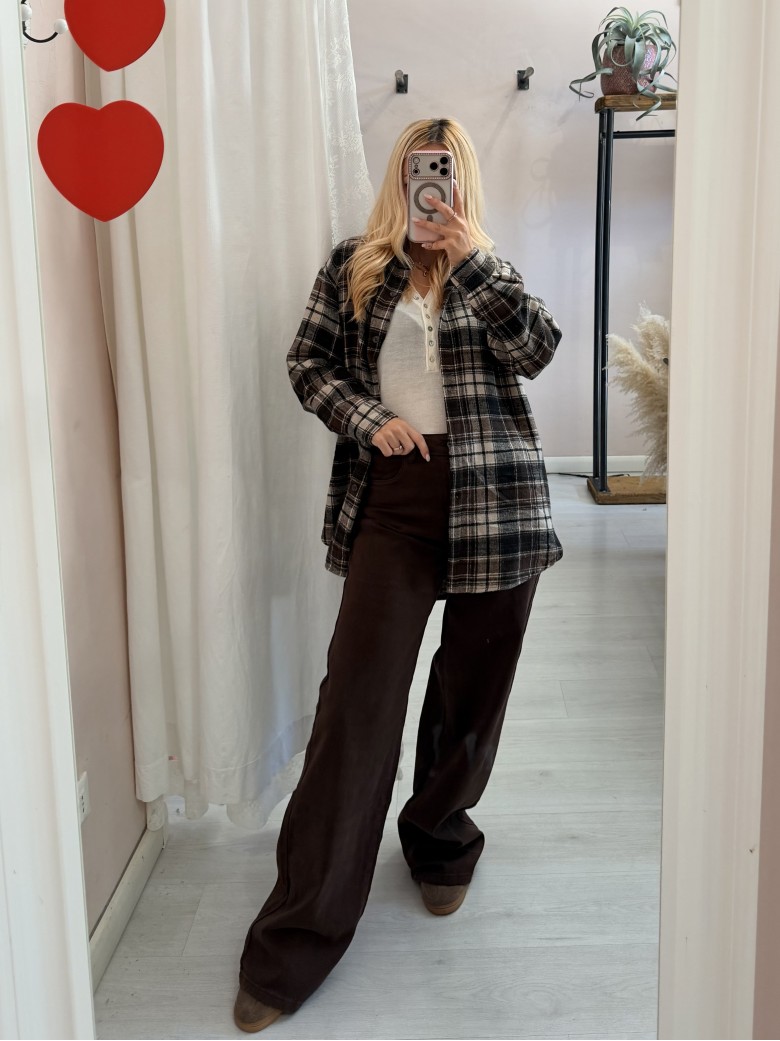 Jeans larghi marroni