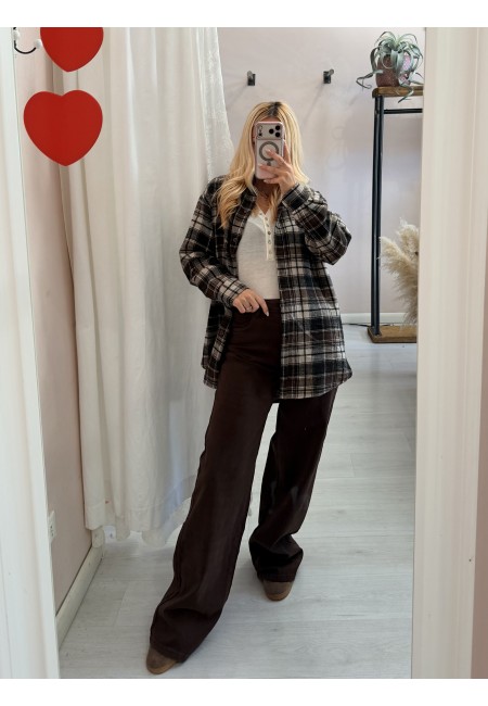 Camicia a quadri marrone
