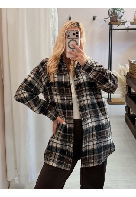 Camicia a quadri marrone