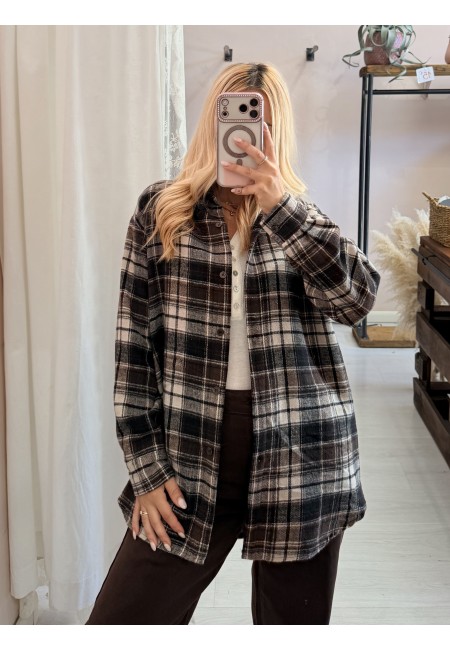 Camicia a quadri marrone