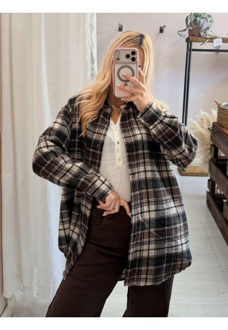 Camicia a quadri marrone
