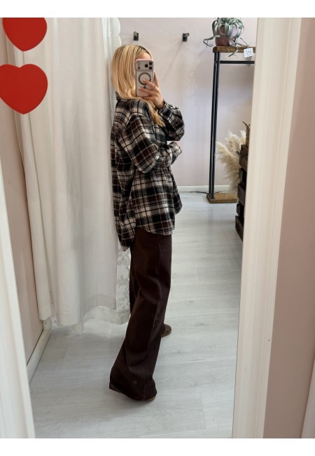 Camicia a quadri marrone
