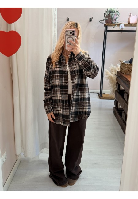 Camicia a quadri marrone