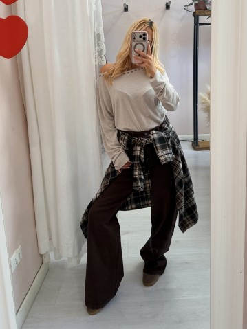 Camicia a quadri marrone 2
