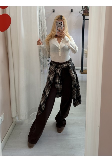 Camicia a quadri marrone