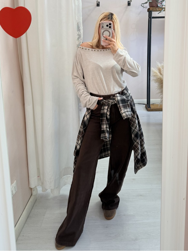 Camicia a quadri marrone
